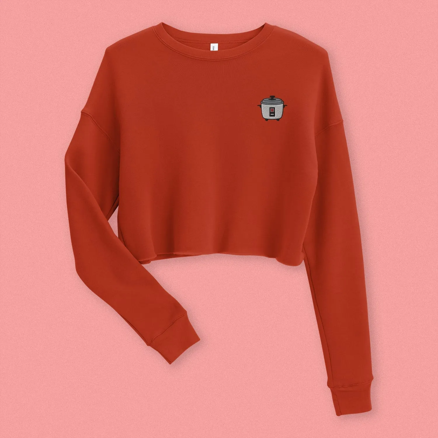 Rice Cooker Embroidered Crop Sweatshirt