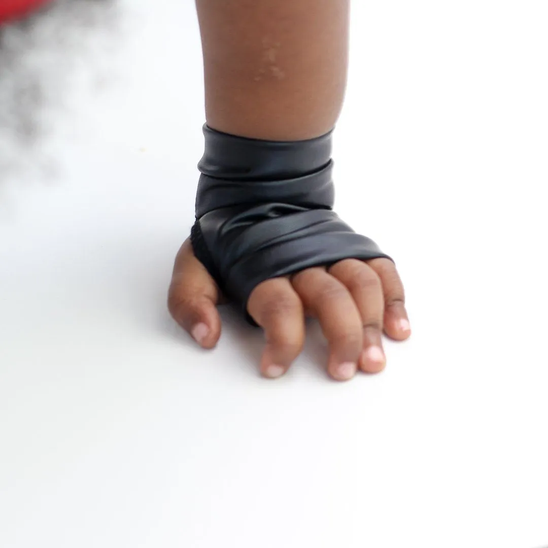 Rockstar Studded Vegan Leather custom fingerless gloves for kids and Adults