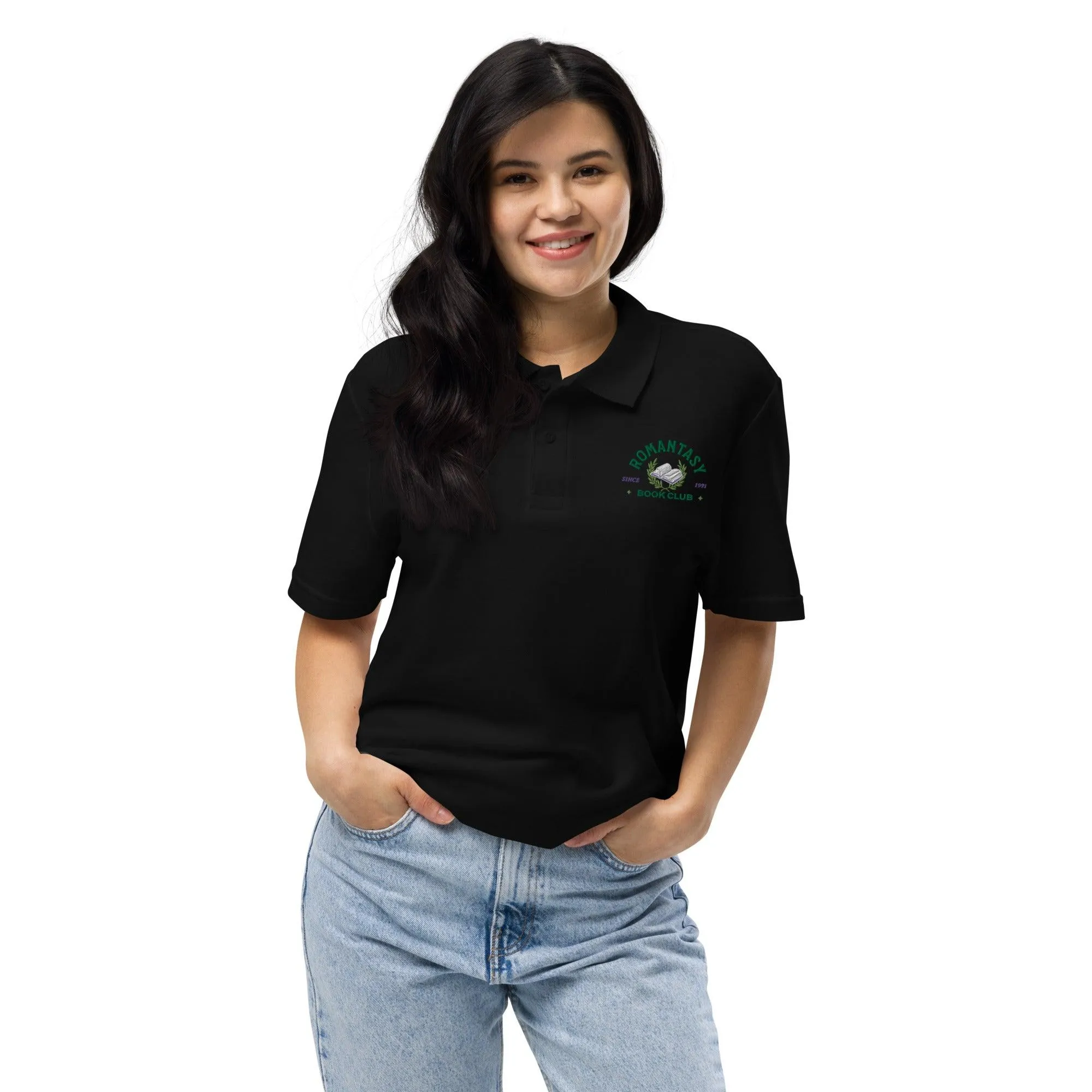 Romantasy Book Club Pique Polo Shirt