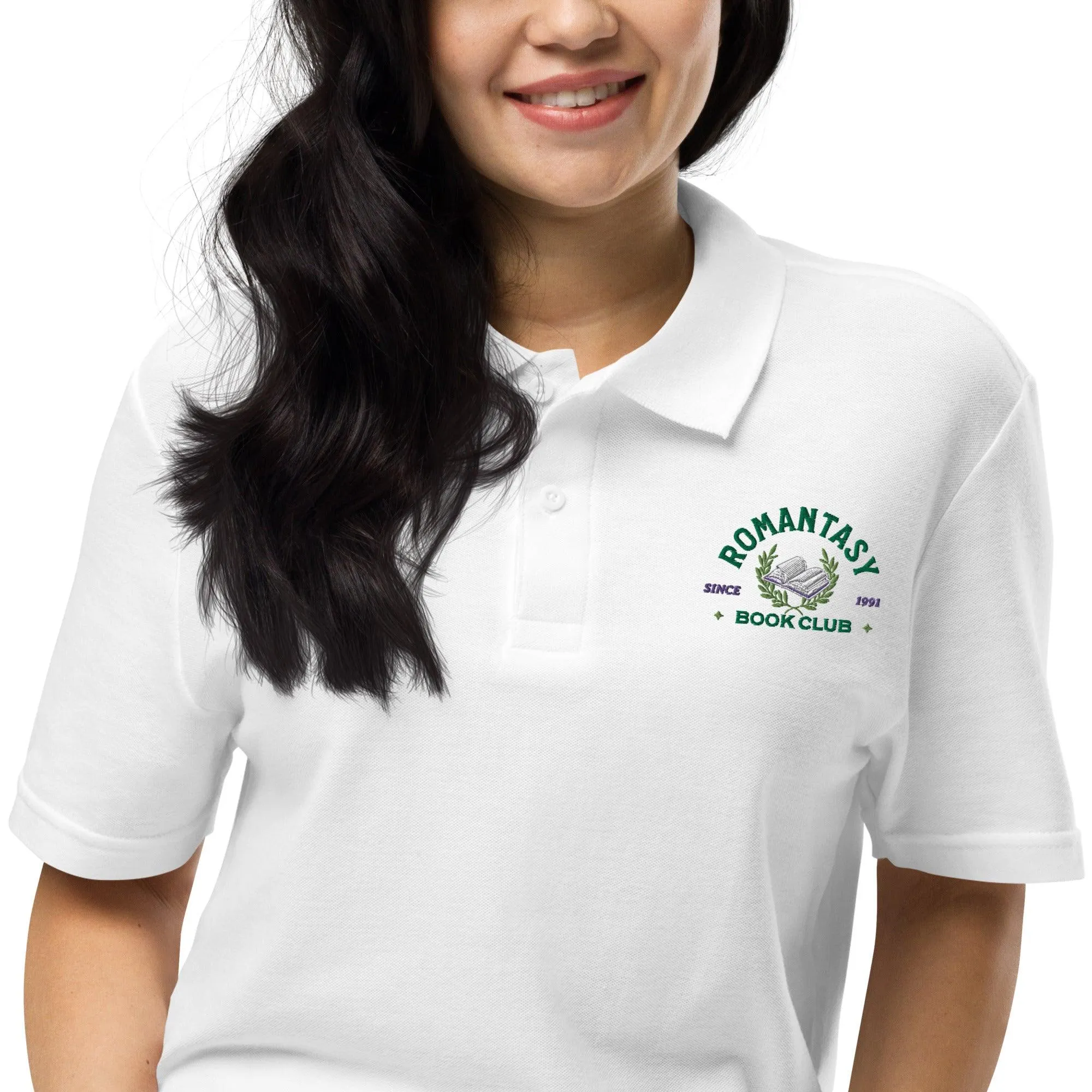 Romantasy Book Club Pique Polo Shirt