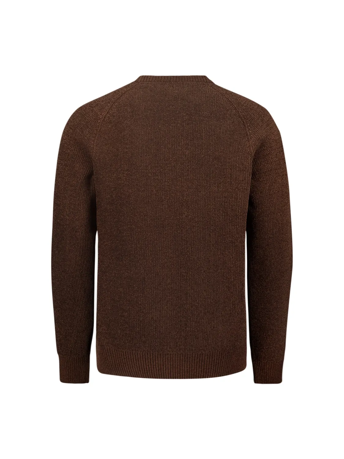 Round Neck Sweater in Two-Tone Chenille: Luxury and Comfort Combined | Brown