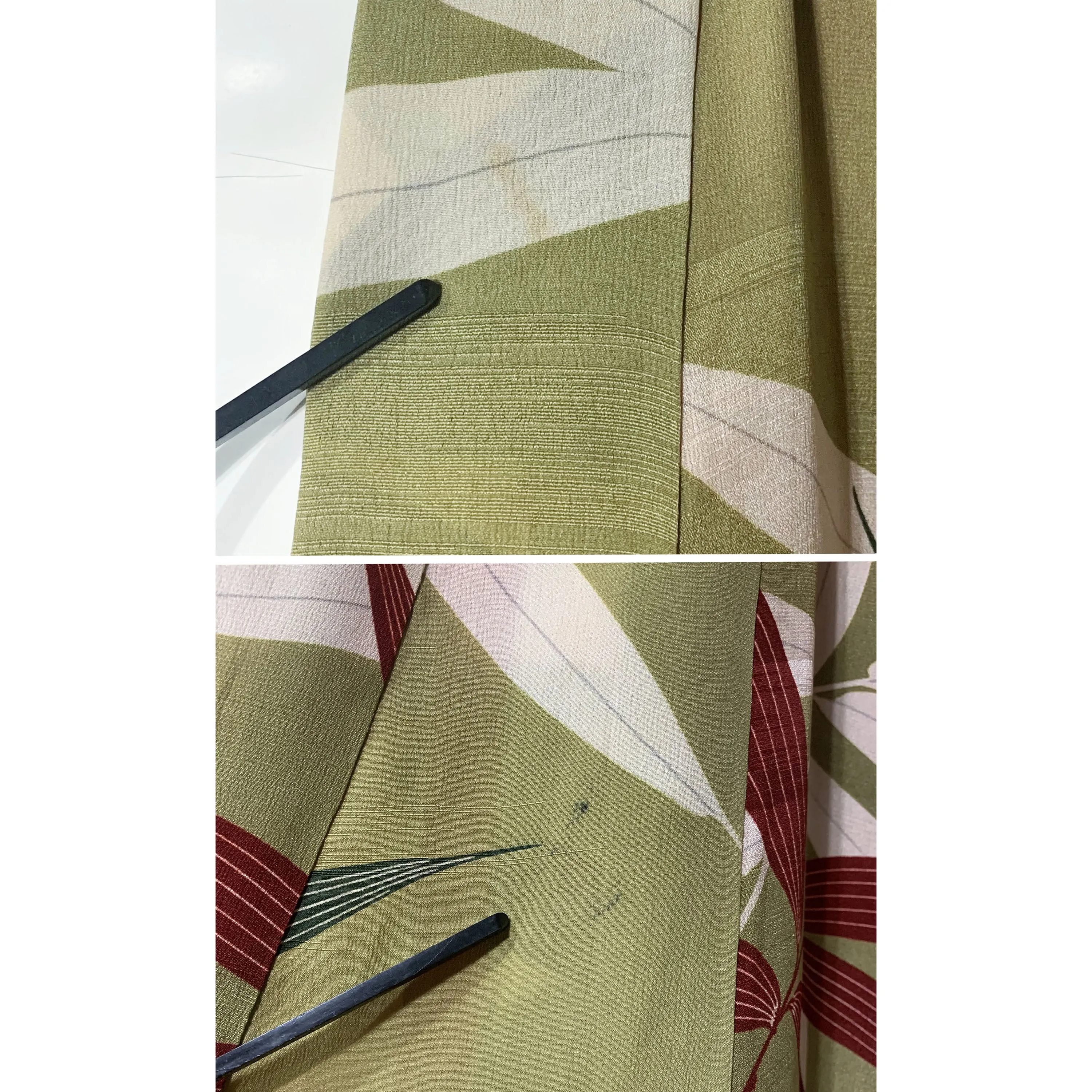 Sage Green Bamboo Leaves Kimono