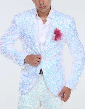 sequin blazer white, Star glitter