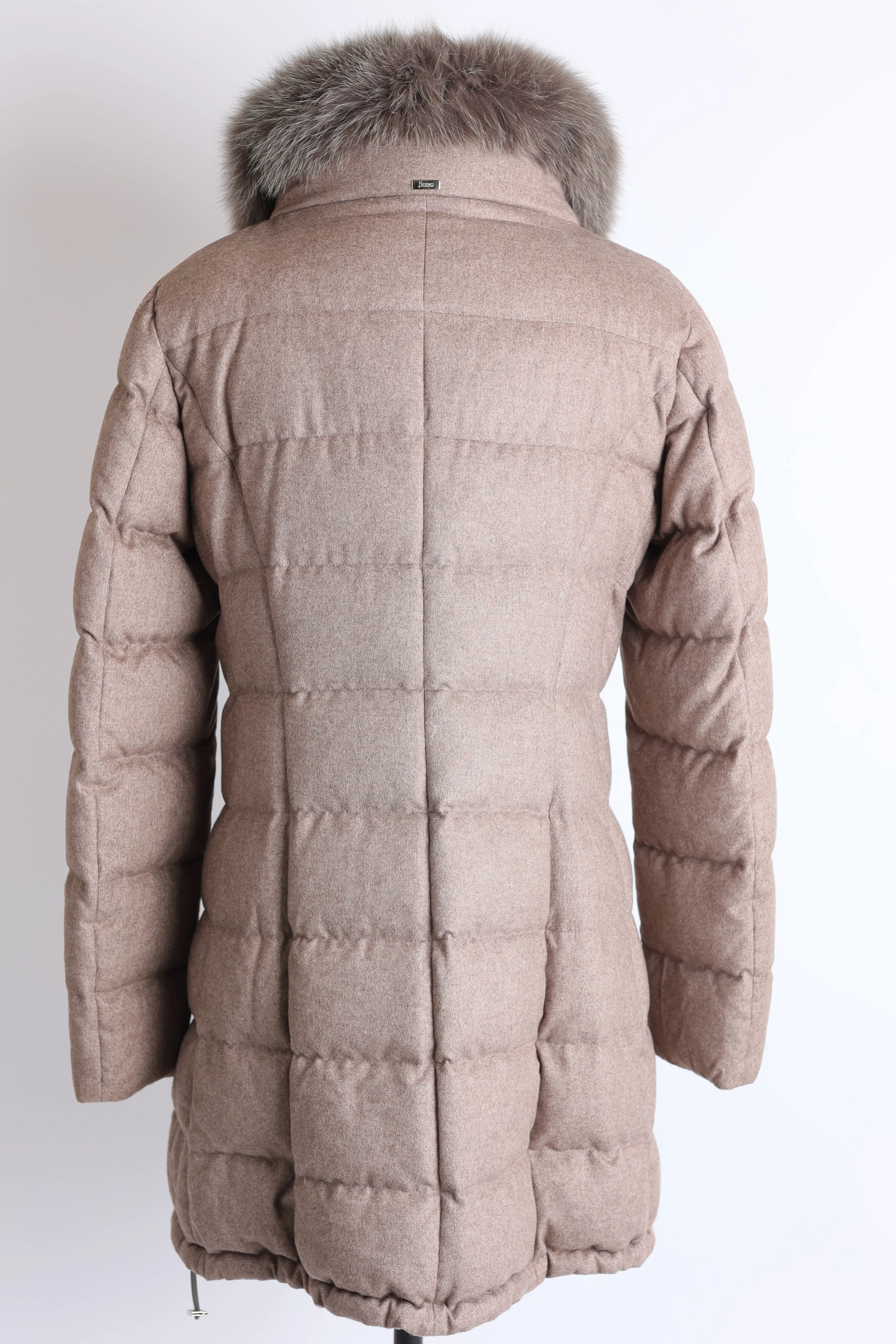 Silk-Cashmere Down Parka W/ Fur Trim