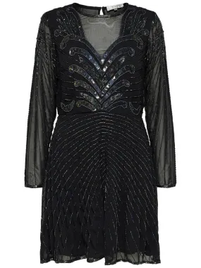 SLFJUNA BEADED DRESS | BLACK