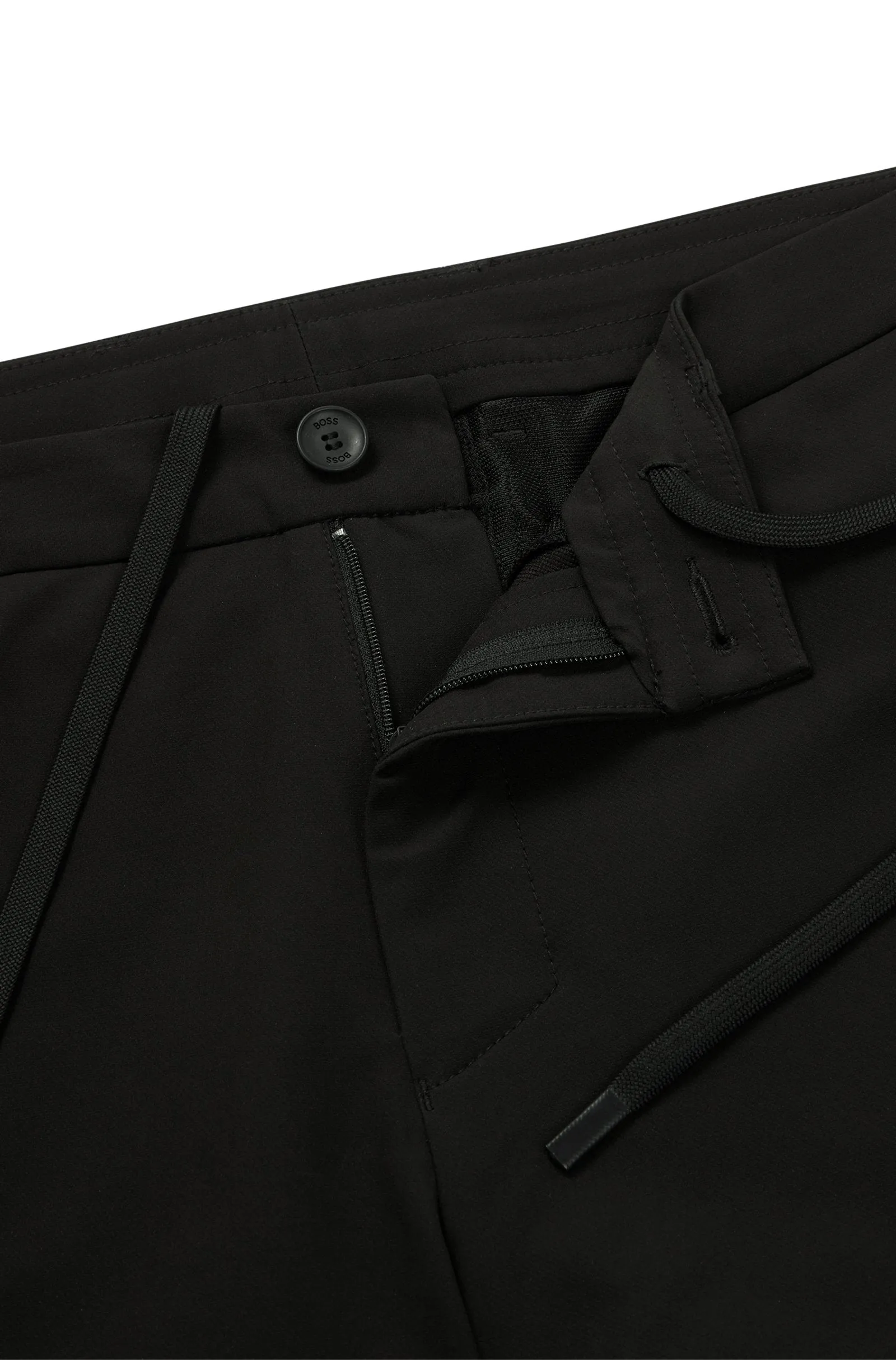 Slim Fit Easy Iron Stretch Chinos - Black