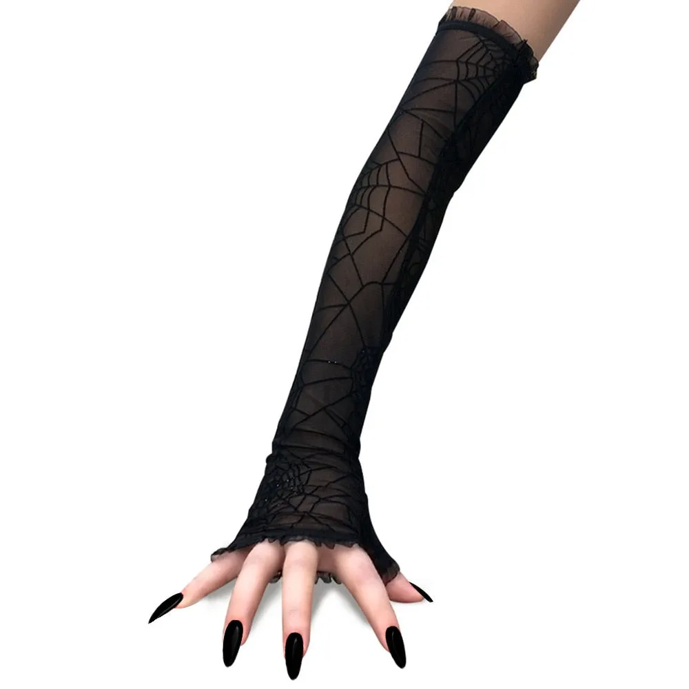 Spider Web Lolita Gloves