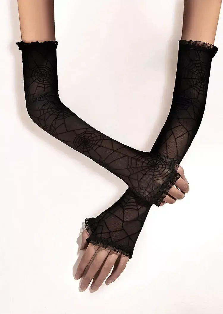 Spider Web Lolita Gloves