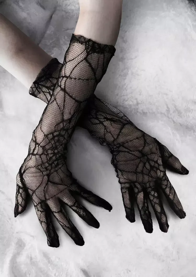 Spider Web Lolita Gloves