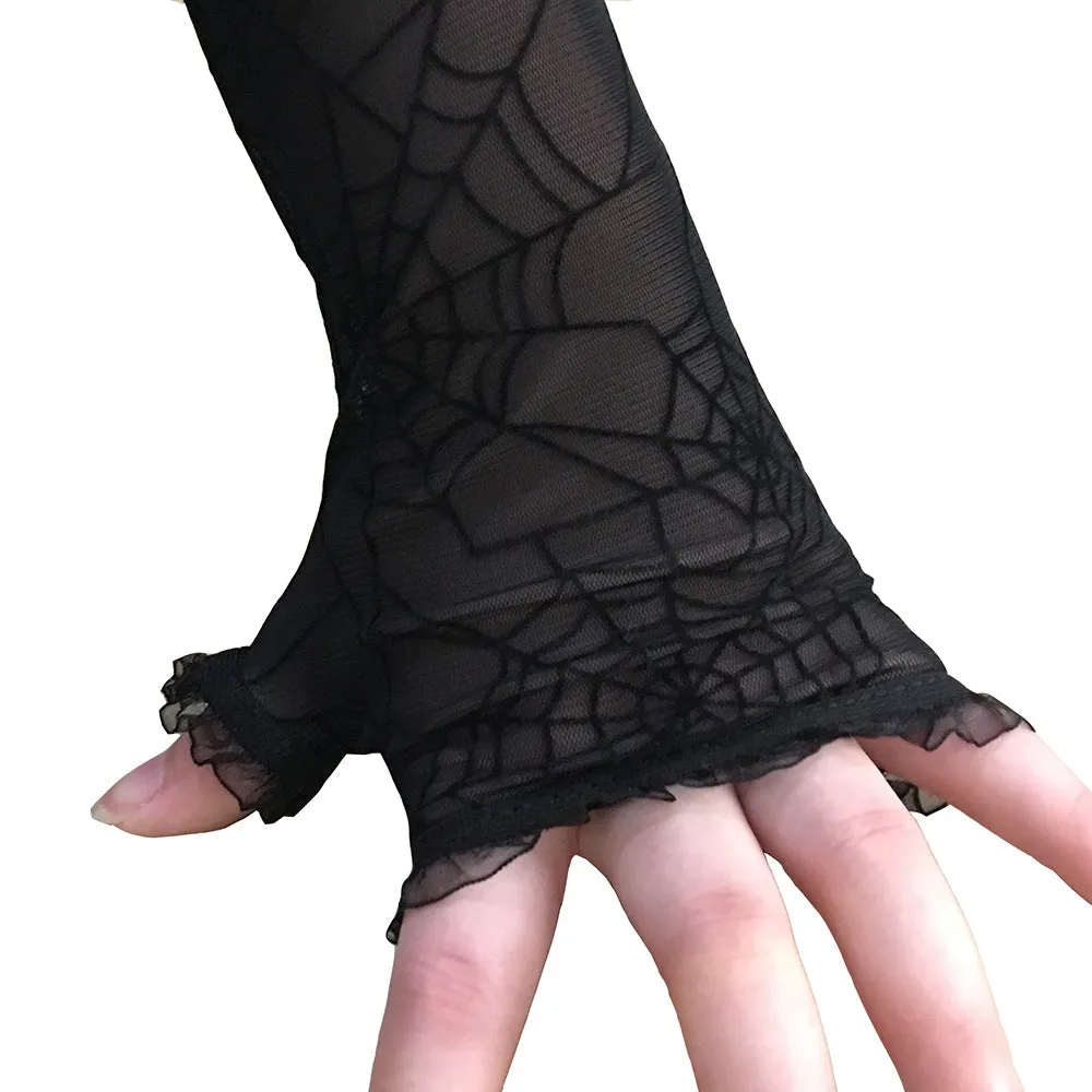 Spider Web Lolita Gloves