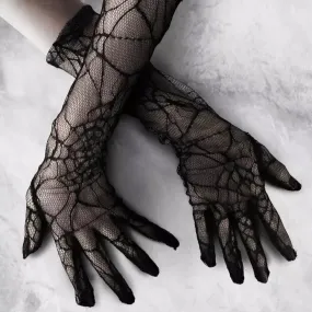 Spider Web Lolita Gloves