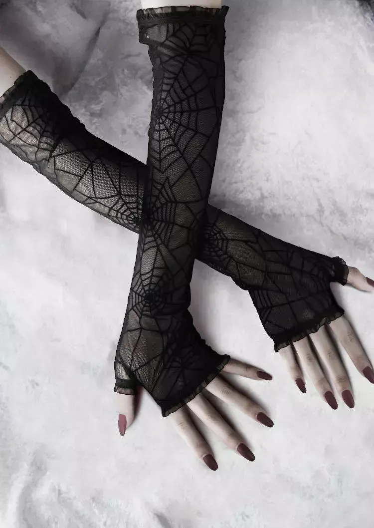 Spider Web Lolita Gloves