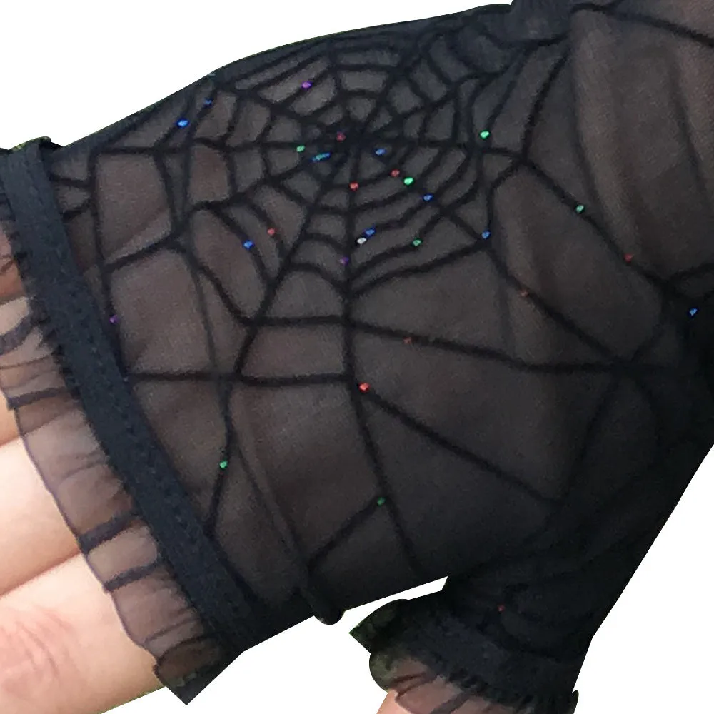 Spider Web Lolita Gloves