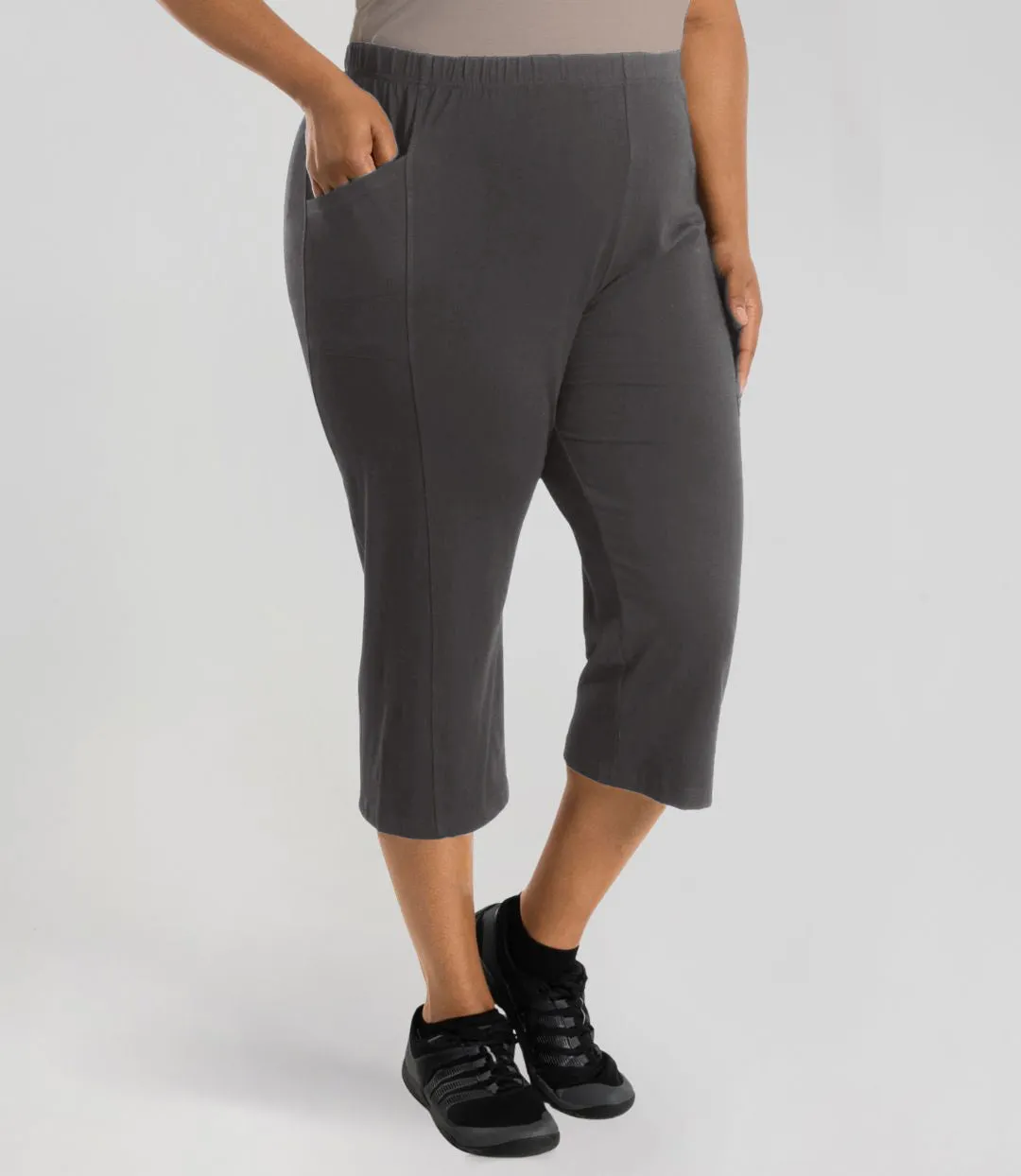 Stretch Naturals Side Pocket Capri Deep Taupe