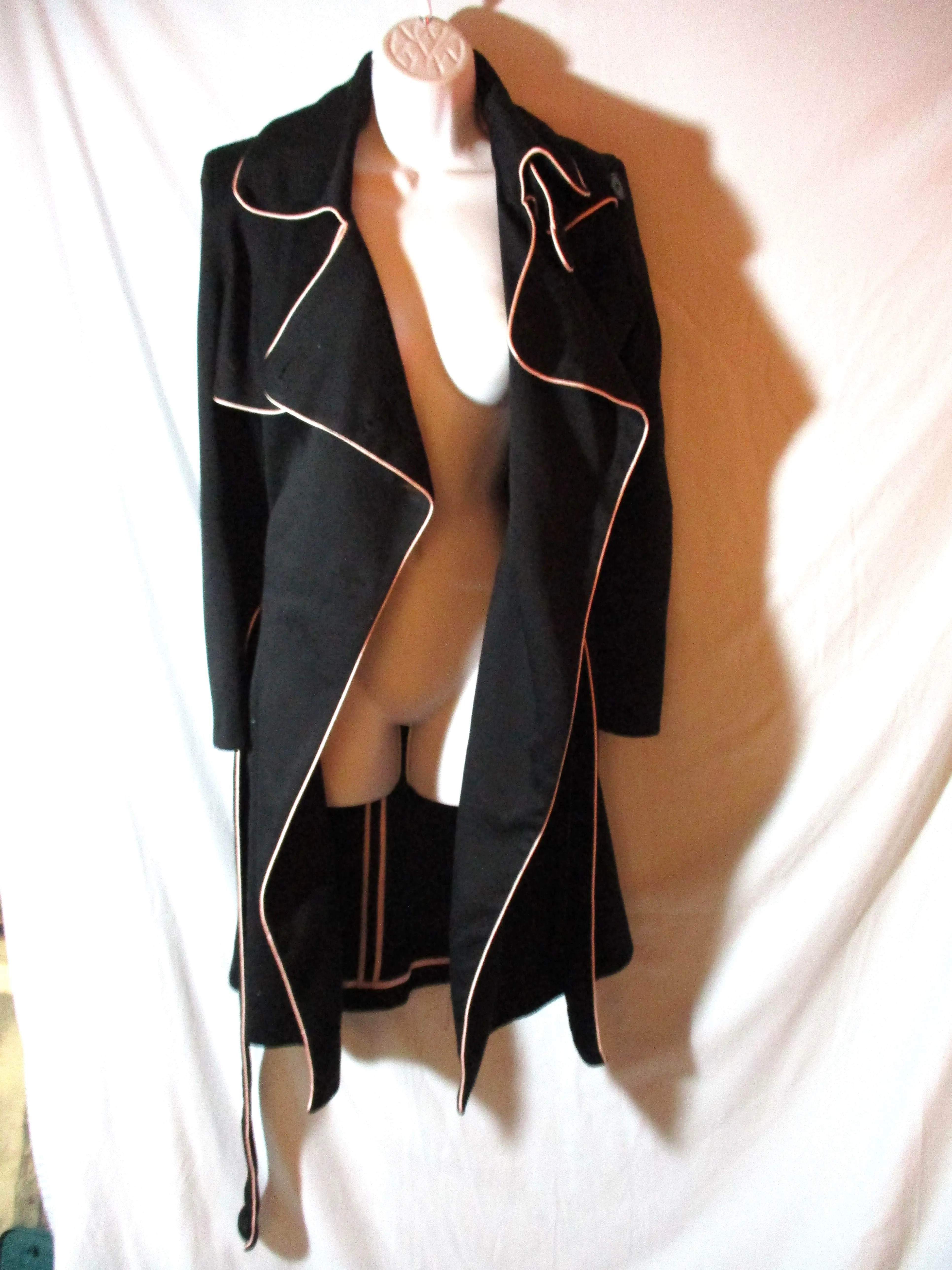 TEMPERLEY LONDON ENGLAND Belted Trench Coat jacket 4 BLACK