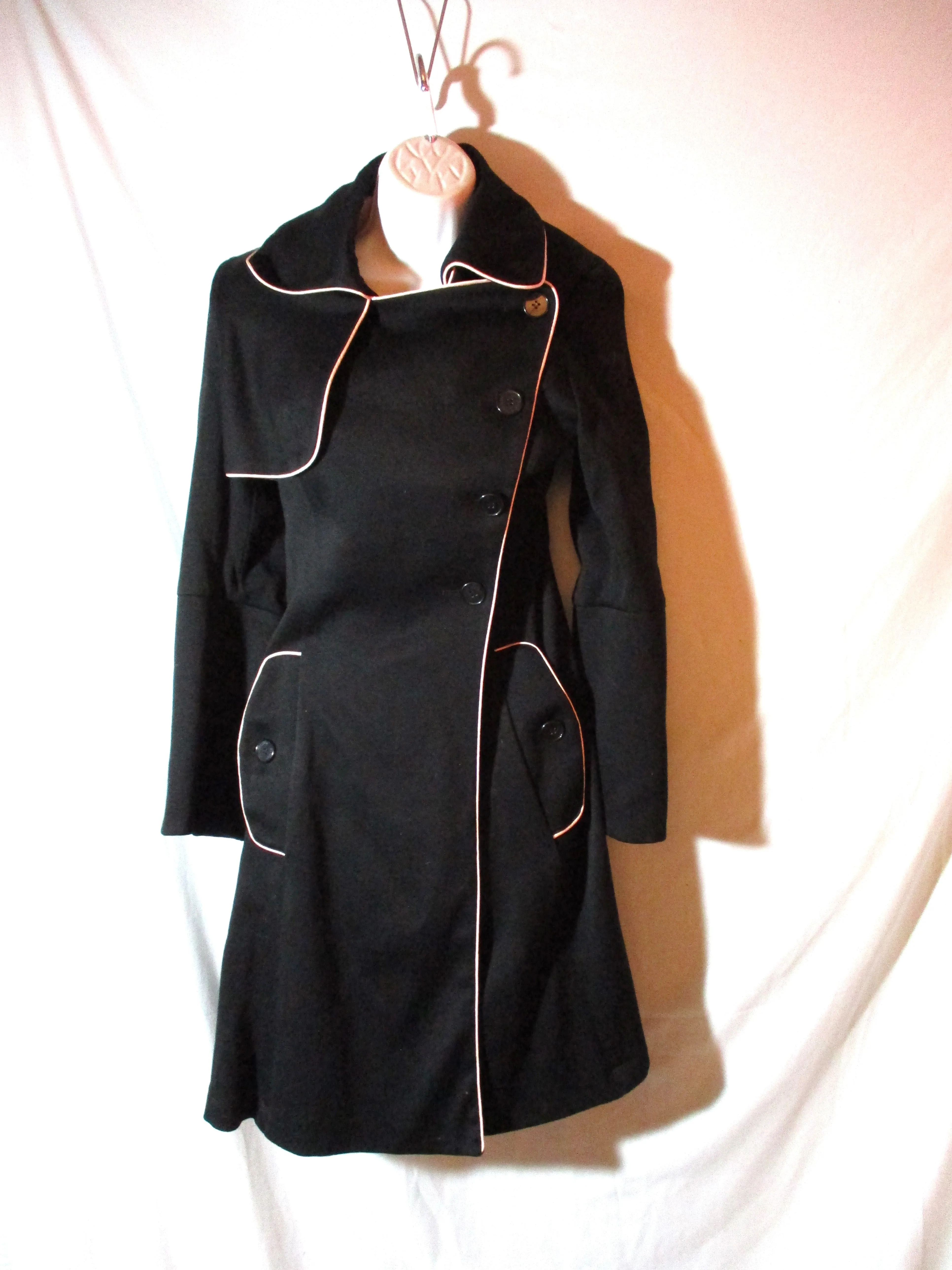 TEMPERLEY LONDON ENGLAND Belted Trench Coat jacket 4 BLACK