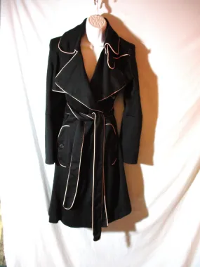 TEMPERLEY LONDON ENGLAND Belted Trench Coat jacket 4 BLACK