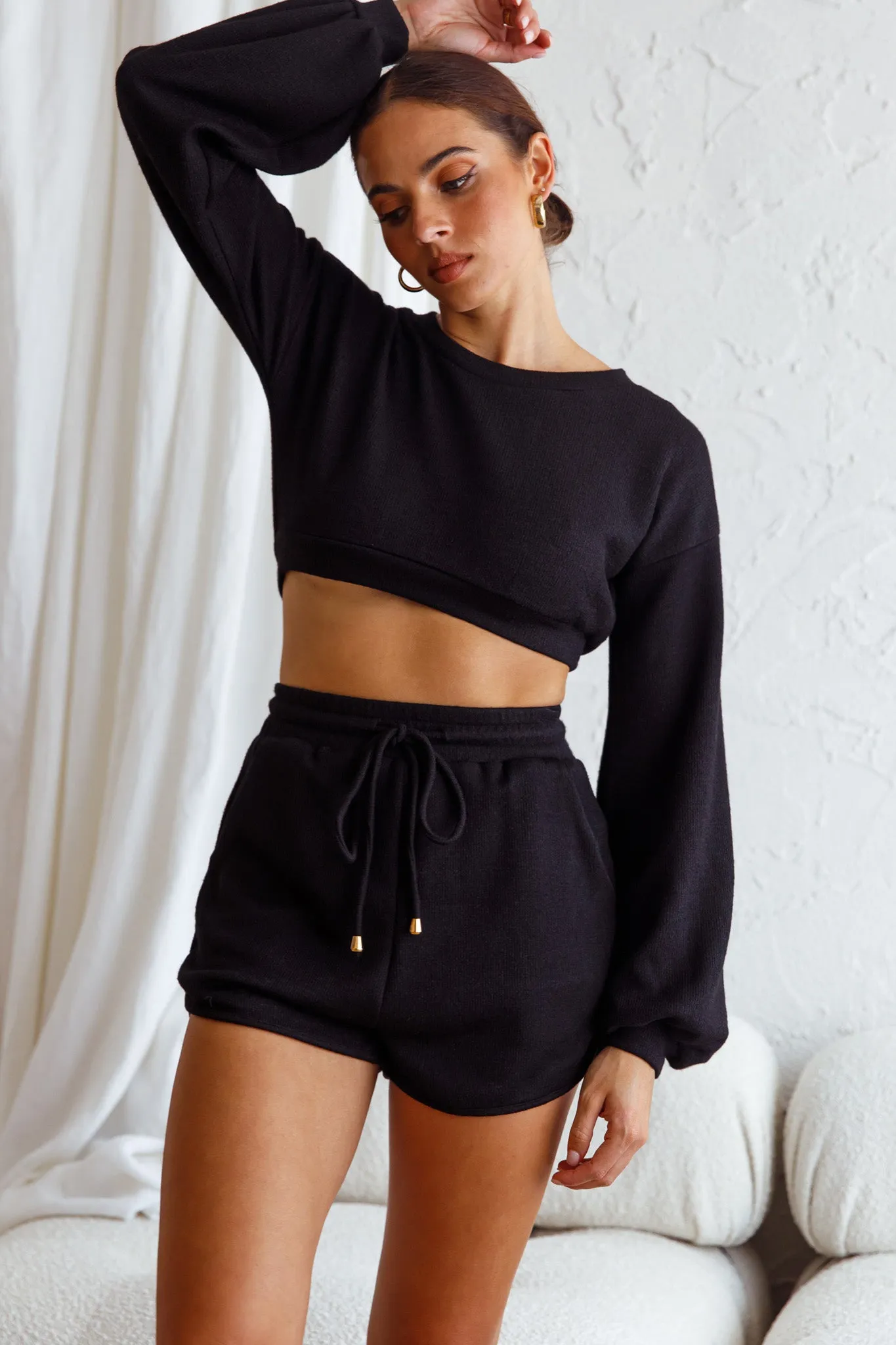 TGIF Crop Sweater Black