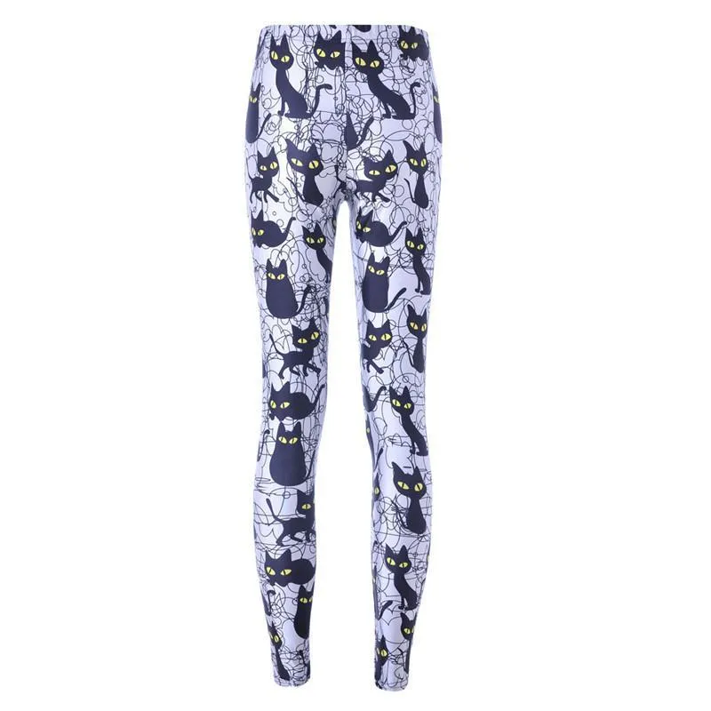 THE PERSONAL BLACK CATS PRINT LEGGINGS