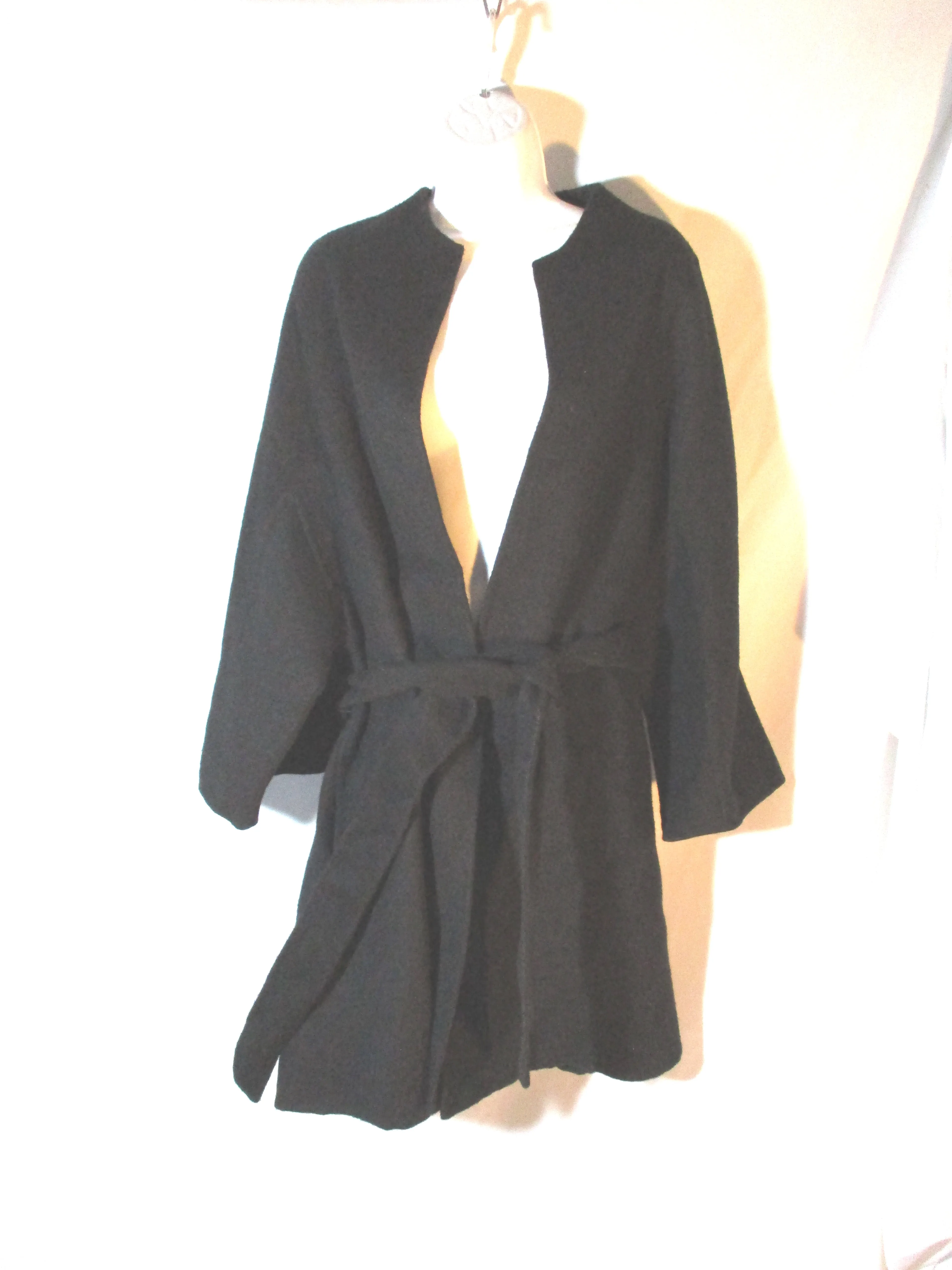 THE ROW USA ALPACA WOOLTrench jacket coat 32 / 2 BLACK Belt Womens