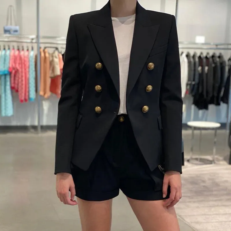 Toleet-Chic Blazer Woman Spring Long Sleeve Double Breatsed Lapel Solid Coat Elegant Casual Jackets Blazers 2024 Office Lady Outwears