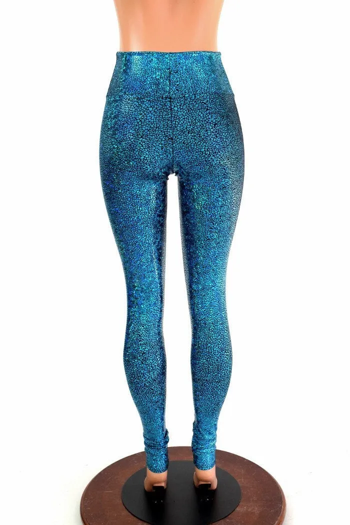 Turquoise Shattered Glass Leggings