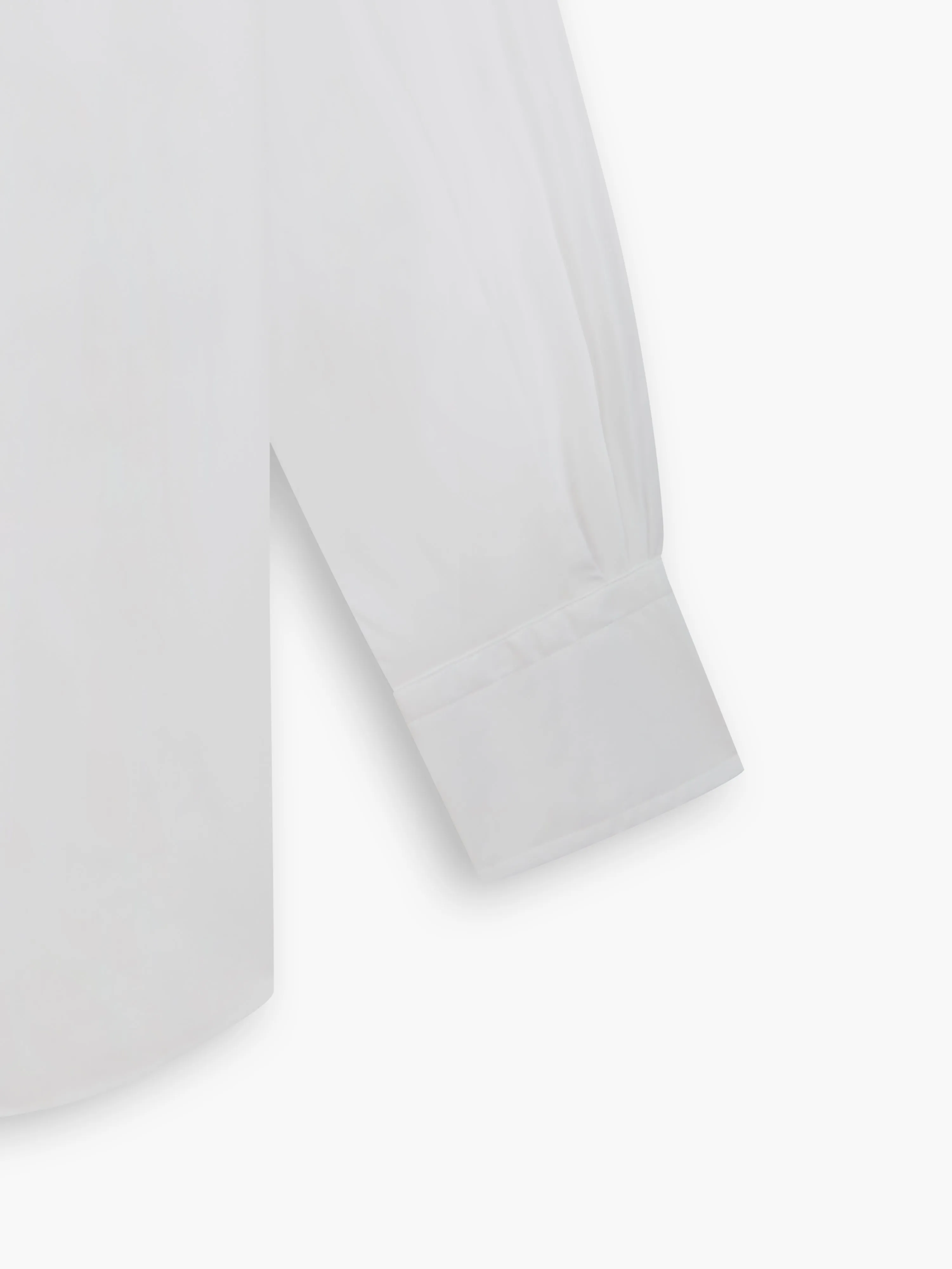 White Poplin Stretch Regular Fit Single Cuff Classic Collar Shirt