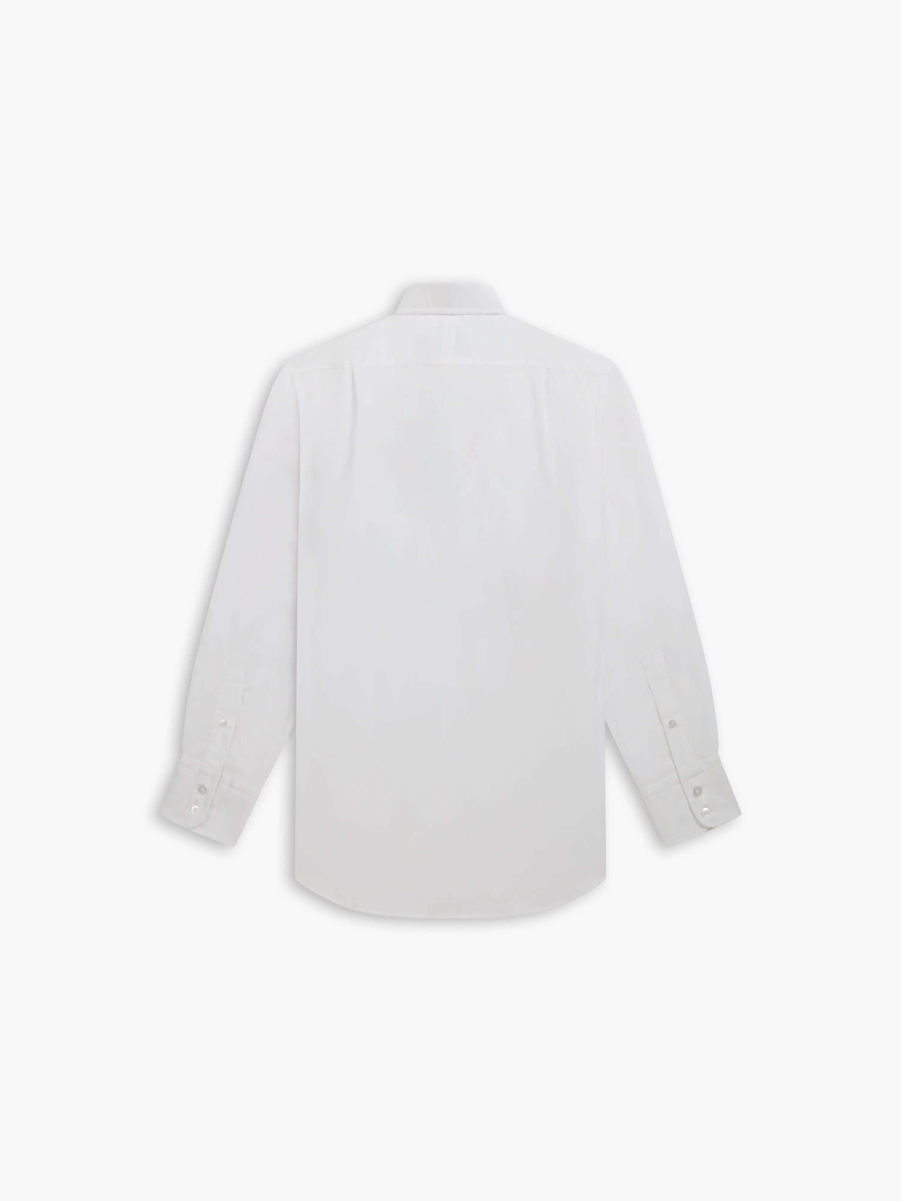 White Poplin Stretch Regular Fit Single Cuff Classic Collar Shirt