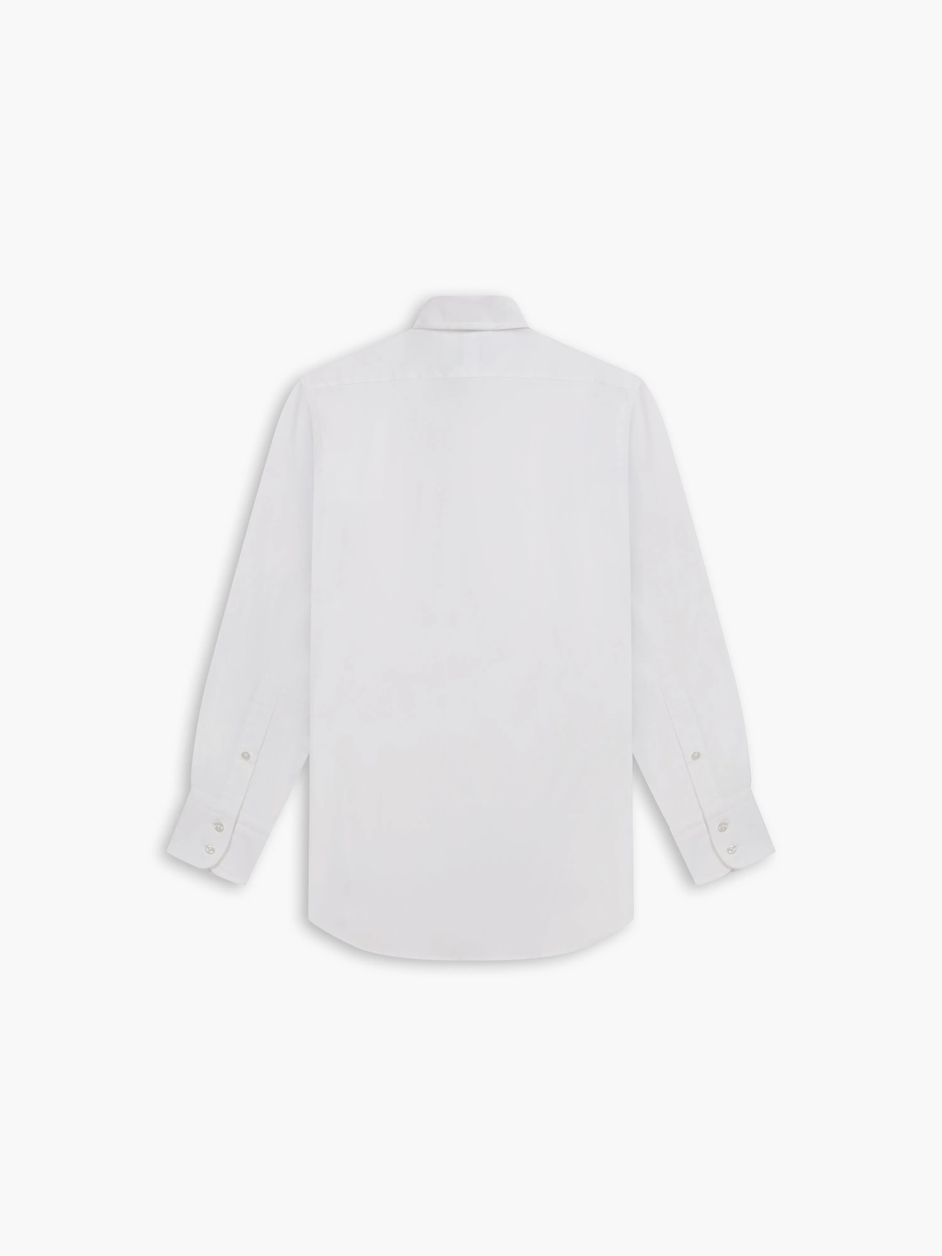 White Poplin Stretch Slim Fit Single Cuff Shirt