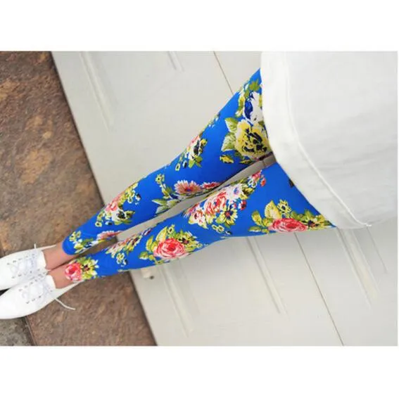 Women Plaid  Floral Stripe Trouser High Waist Pants