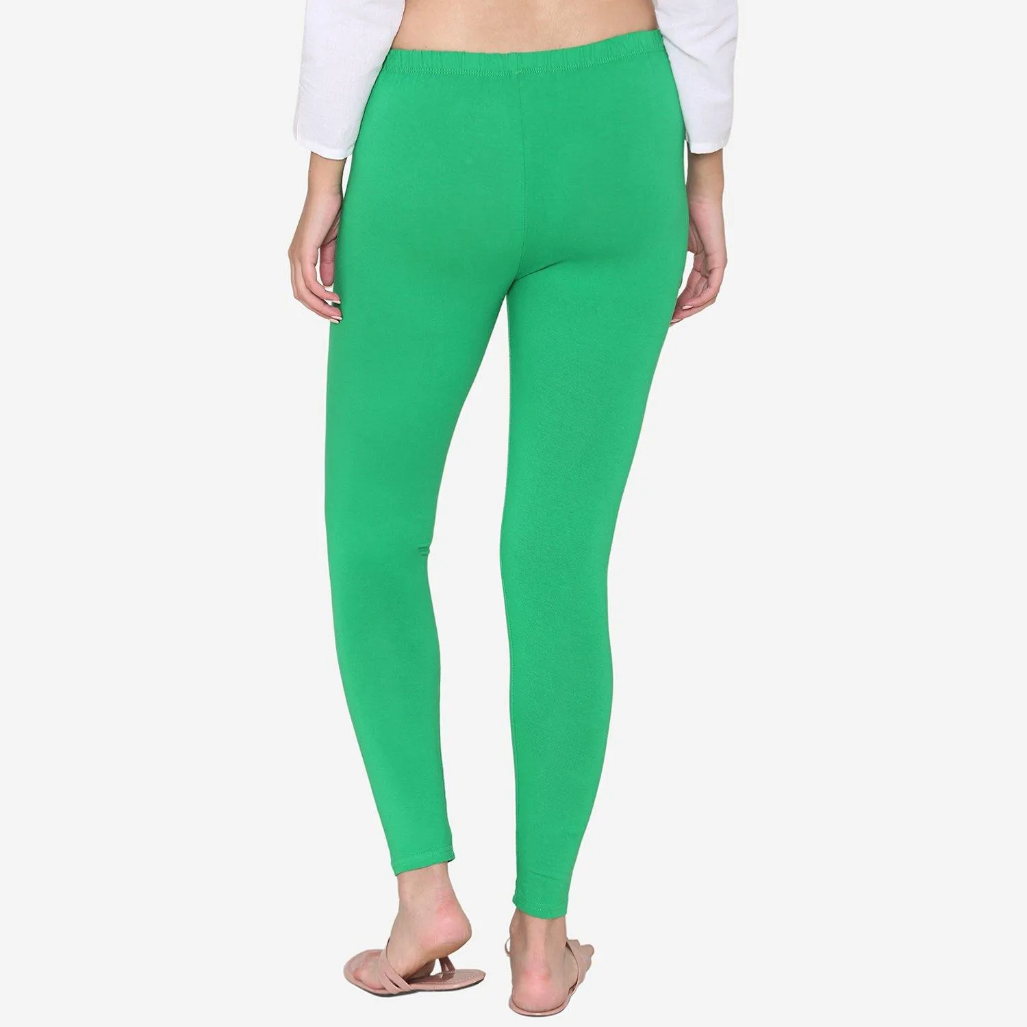 Women's Cotton Ankle leggings (Free Size) -  Parsley Green