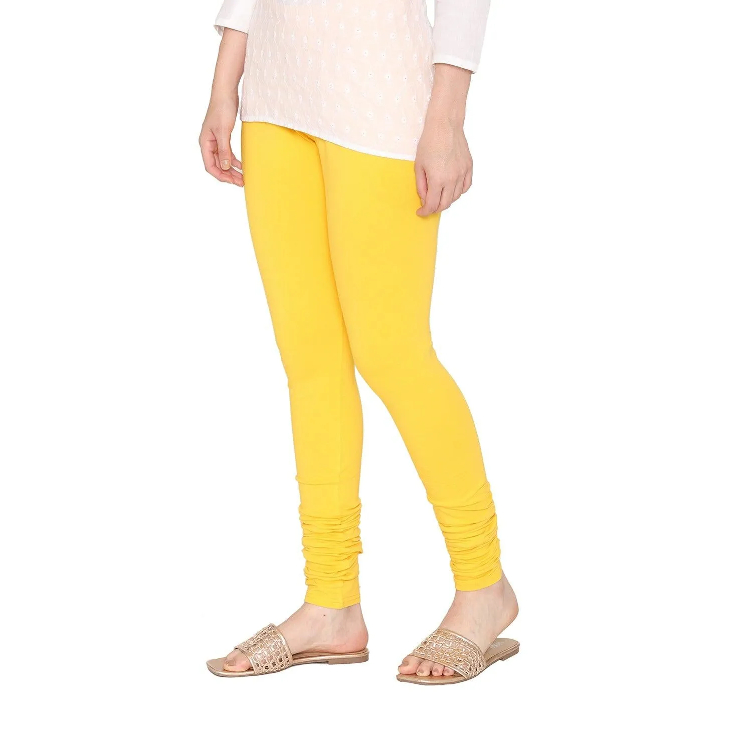 Women's Cotton Churidar leggings (Free Size) - Sun Flower