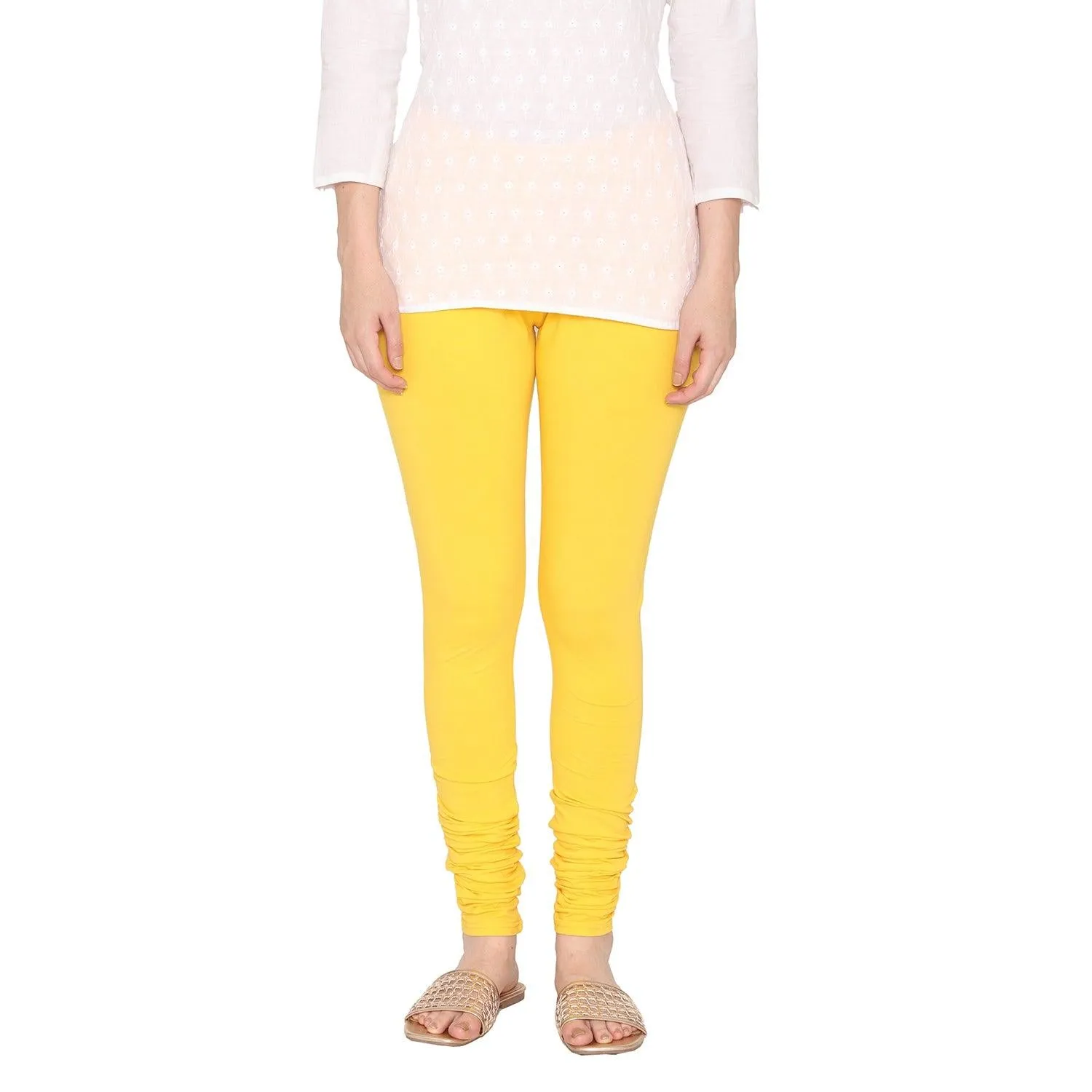 Women's Cotton Churidar leggings (Free Size) - Sun Flower