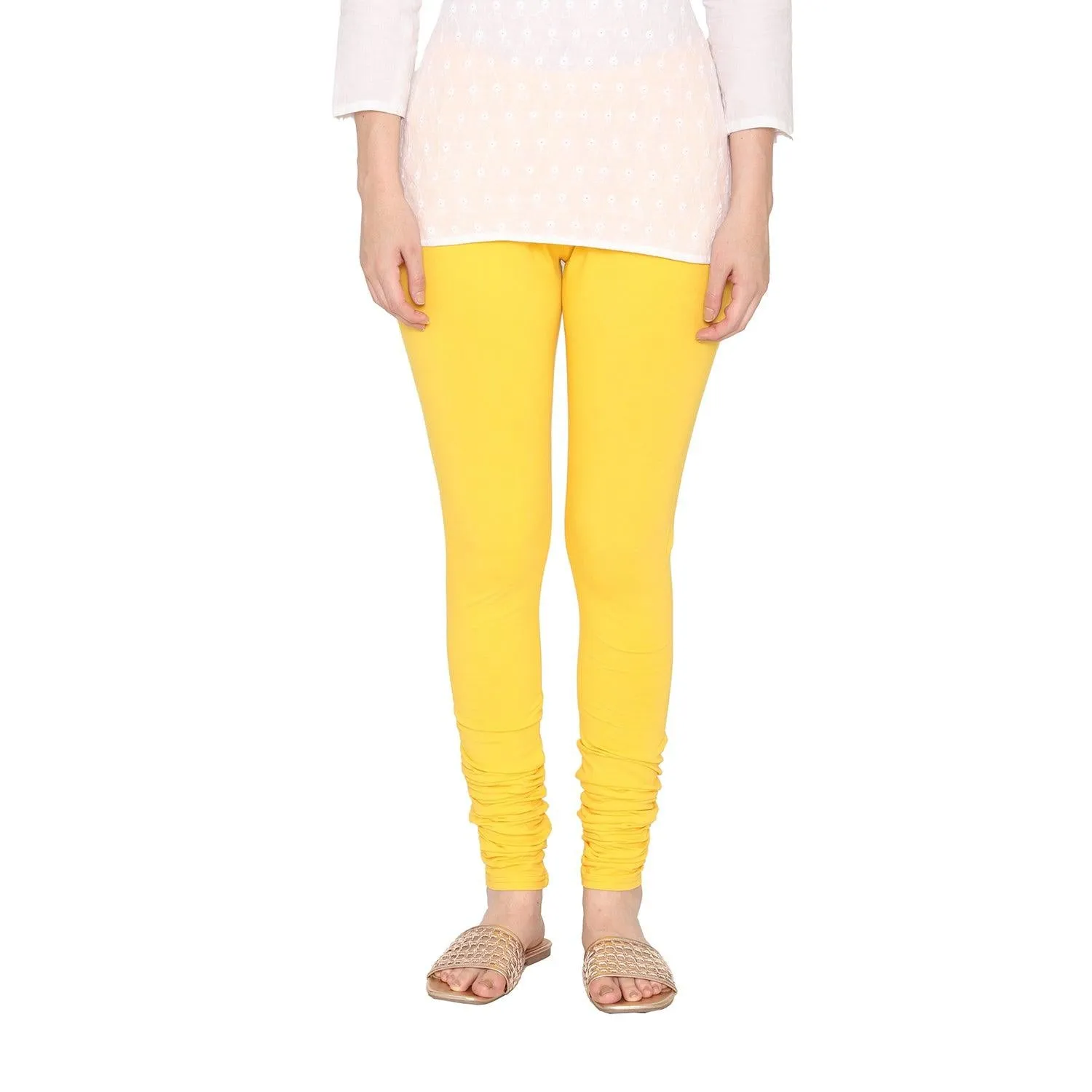 Women's Cotton Churidar leggings (Free Size) - Sun Flower