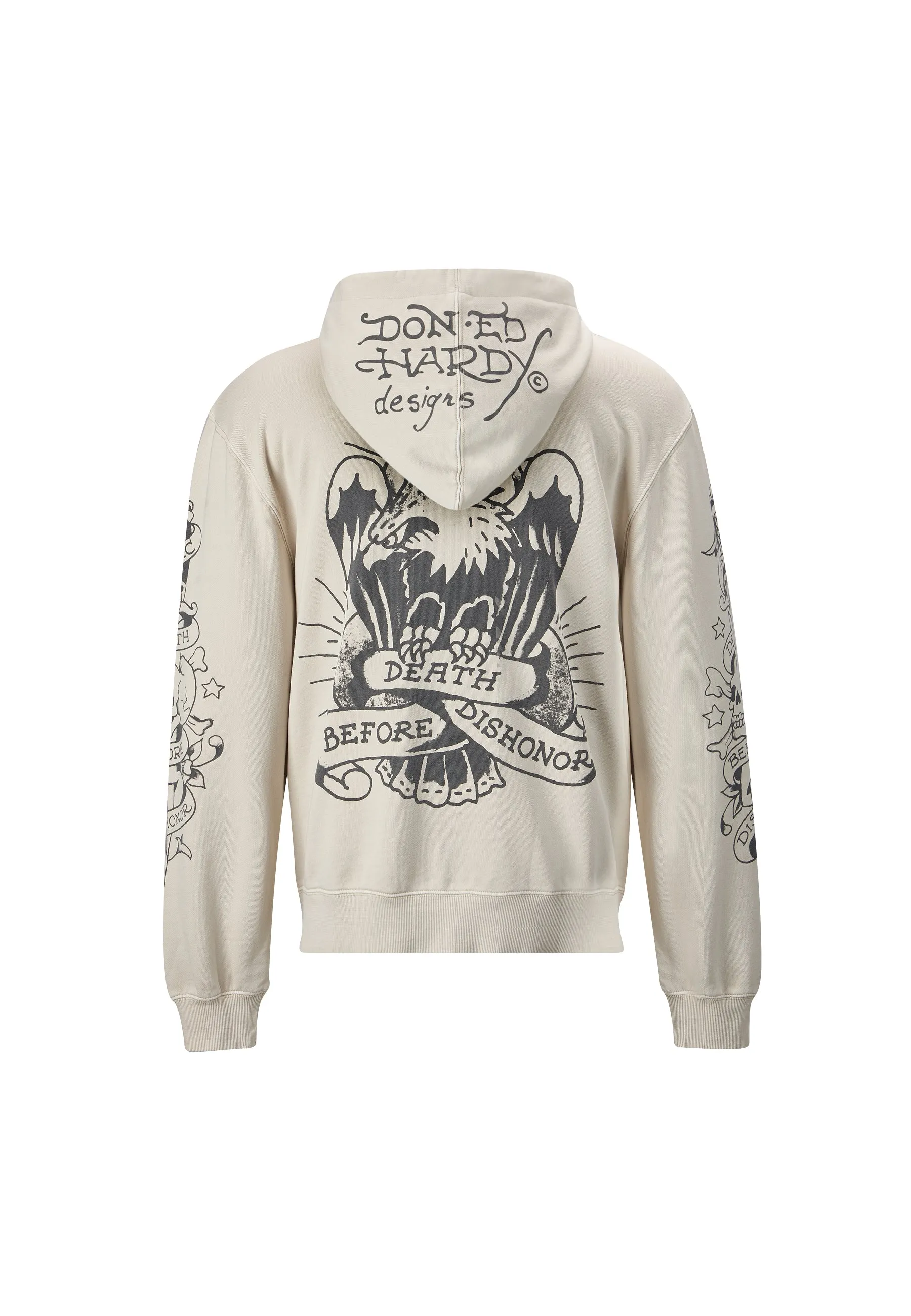 Womens Death-Before Mono Hoodie - Beige