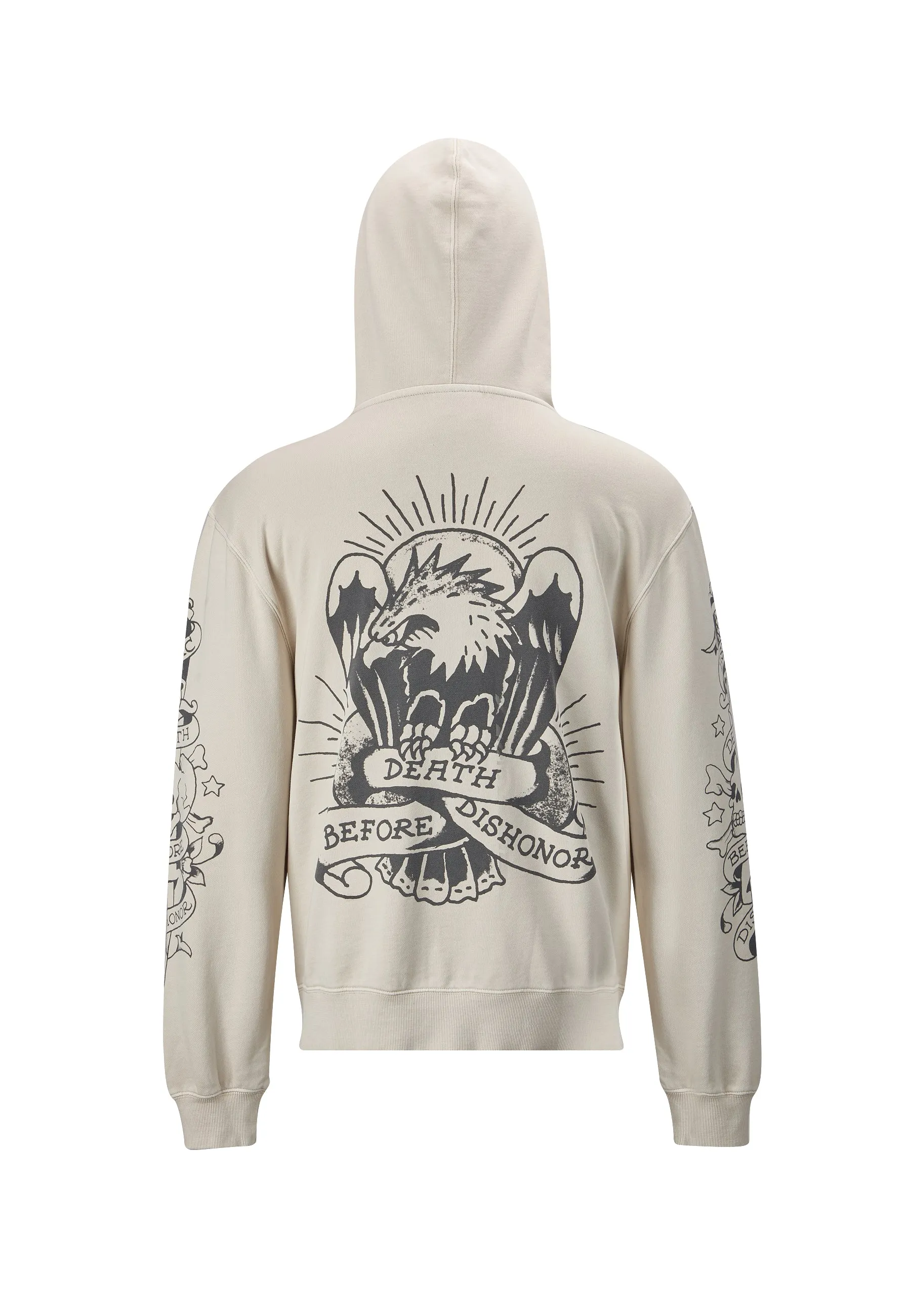 Womens Death-Before Mono Hoodie - Beige